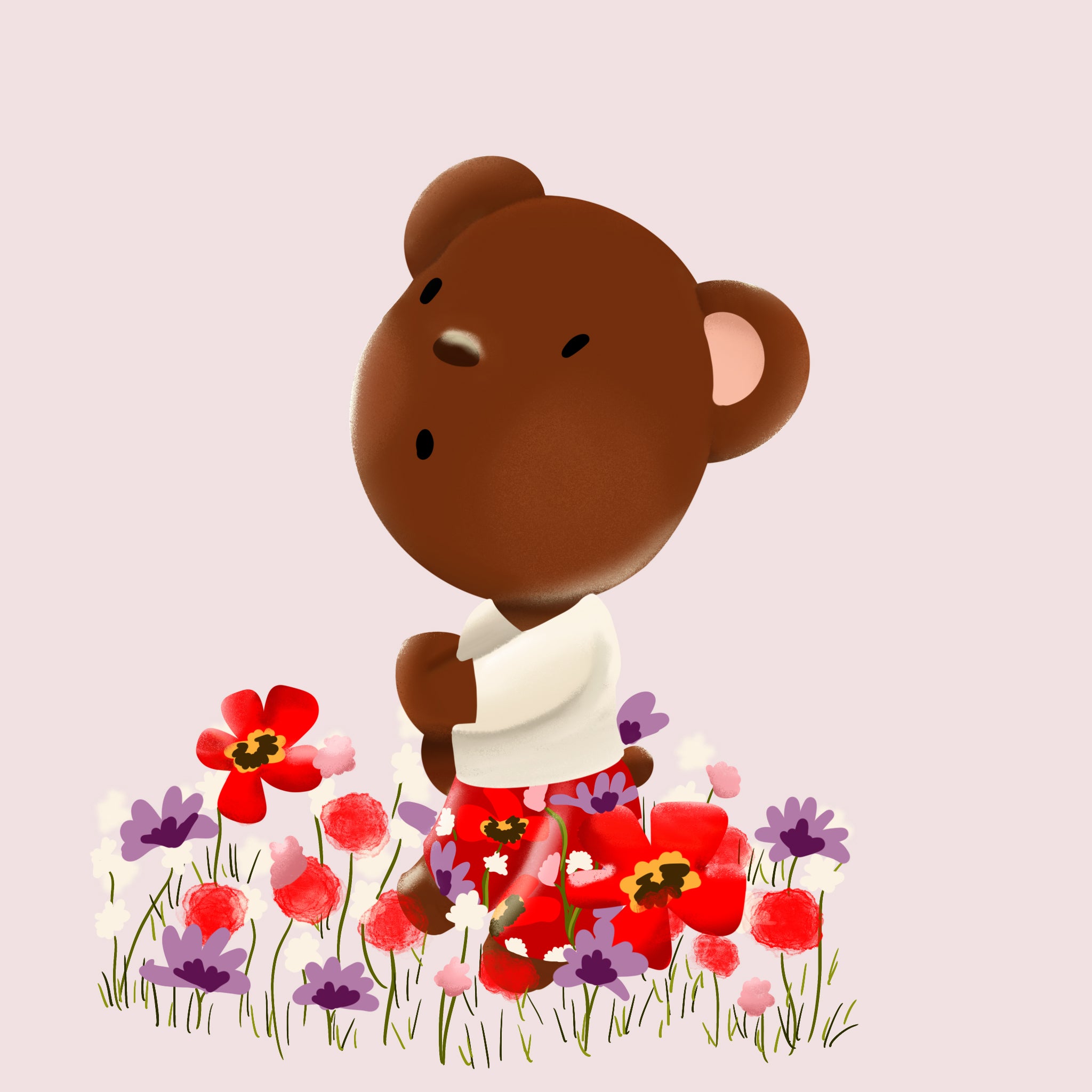 Bear in Flowers